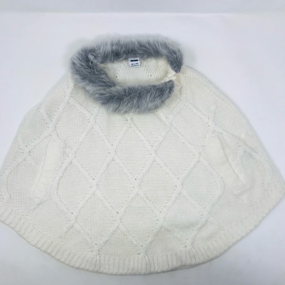 Janie and Jack Other - Janie and Jack Faux Fur Knit Poncho Cream Size 18-24 Months